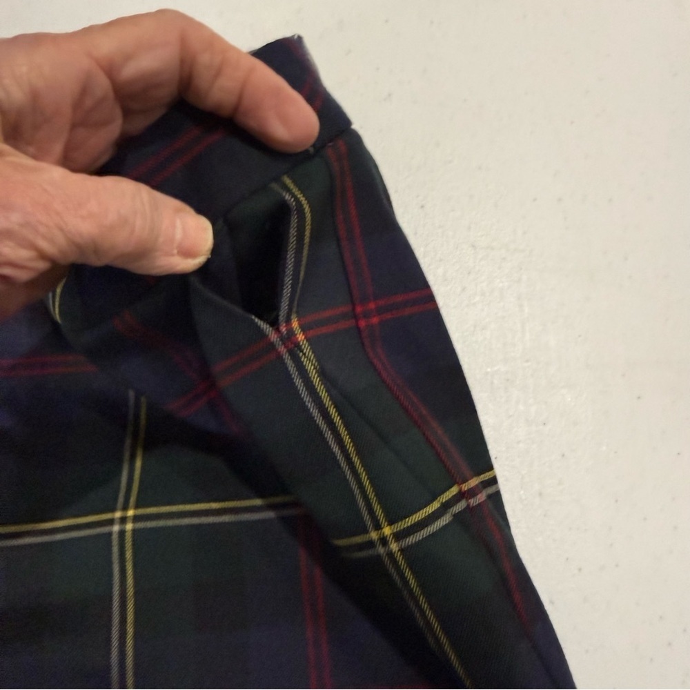 NWT Talbots Plaid Hampshire Ankle Pants Green & Navy Women’s Size 12P - Picture 15 of 16